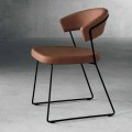 Design stol i metal og stof produceret i Italien Formia
