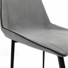 Designstol i stof med firkantede ben fremstillet i Italien, 4 stykker - Oriella Viadurini