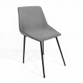 Designstol i stof med firkantede ben fremstillet i Italien, 4 stykker - Oriella