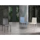 Elegant moderne designstol i farvet kunstlæder til stuen - Grenger Viadurini