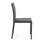 Elegant moderne designstol i farvet kunstlæder til stuen - Grenger Viadurini