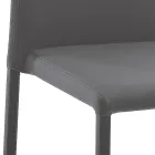 Elegant moderne designstol i farvet kunstlæder til stuen - Grenger Viadurini