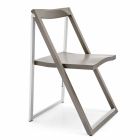 Foldet designstol i aluminium og bøg træ lavet i Italien - Spring over Viadurini