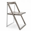 Foldet designstol i aluminium og bøg træ lavet i Italien, 2 stykker Spring over