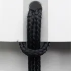 Luksusstol med armlæn i bleget bøg og reb Made in Italy - Nora Viadurini