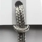 Luksusstol med armlæn i bleget bøg og reb Made in Italy - Nora Viadurini