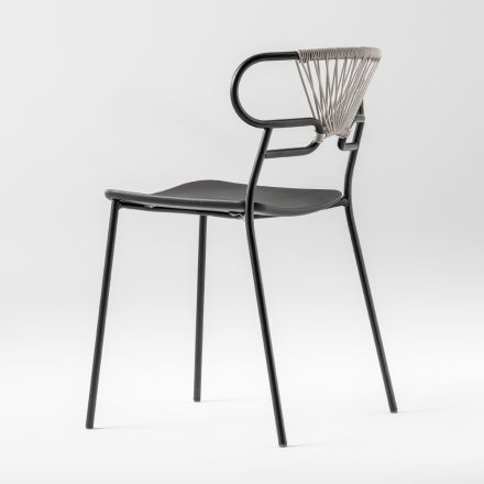 Luksus stabelbar stol i metal og polyurethan Made in Italy 2 stk - Trosa Viadurini