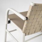 Luksus stol i beige lakeret bøg og vævet læder Lavet i Italien - Nora Viadurini