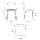 Luksus læderstol med metalben lavet i Italien, 2 stk - Molde Viadurini