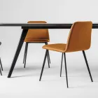 Luksus læderstol med metalben lavet i Italien, 2 stk - Molde Viadurini