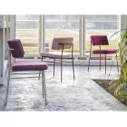 Luksus stofstol med metalbund lavet i Italien, 2 stk - Alaska Viadurini