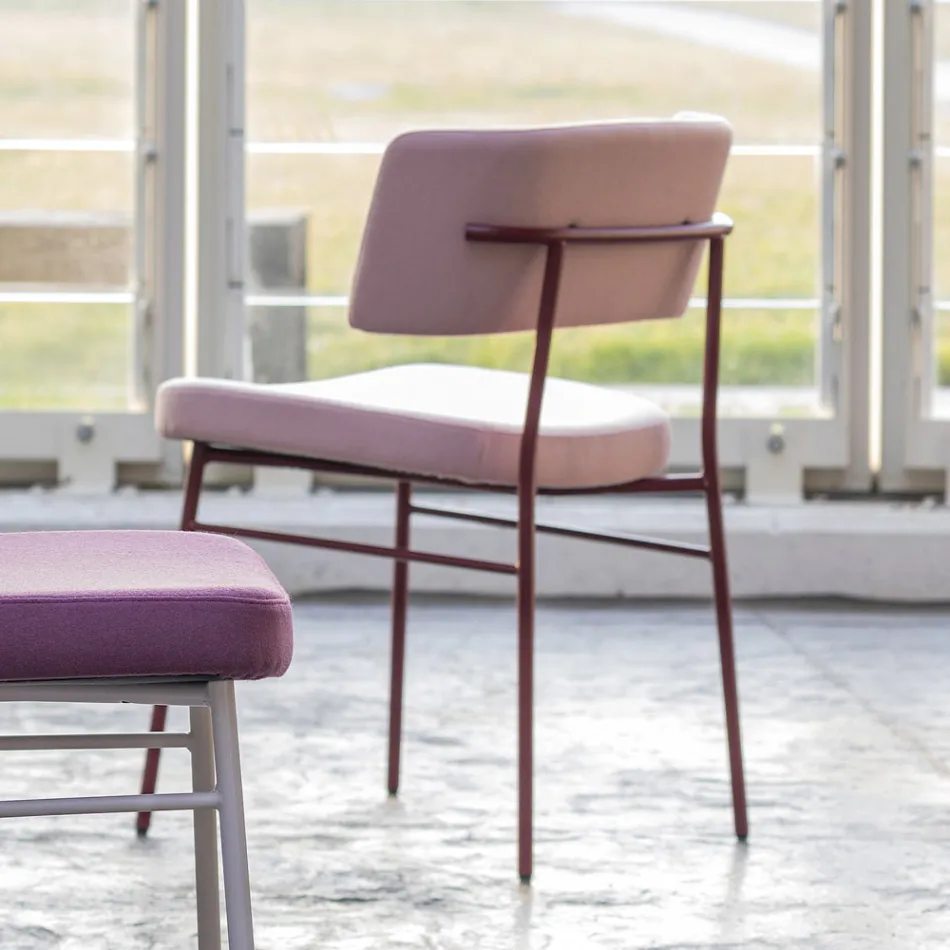 Luksus stofstol med metalbund lavet i Italien, 2 stk - Alaska Viadurini