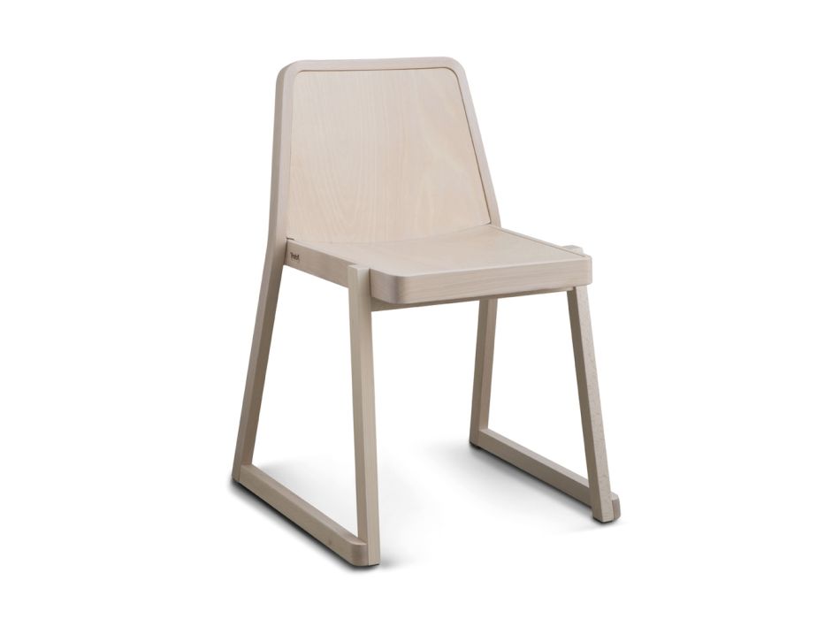 Kvalitets stabelbar stol i bøgetræ lavet i Italien, 2 stk - Leipzig Viadurini