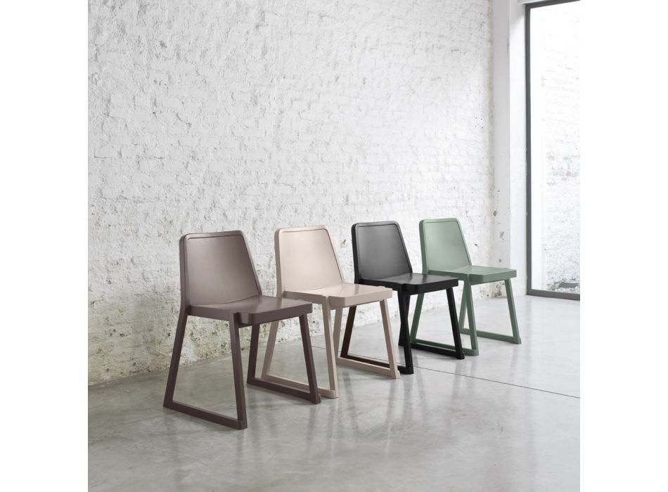 Kvalitets stabelbar stol i bøgetræ lavet i Italien, 2 stk - Leipzig Viadurini