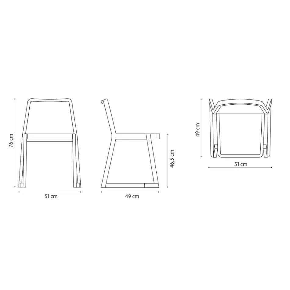 Kvalitets stabelbar stol i bøgetræ lavet i Italien, 2 stk - Leipzig Viadurini