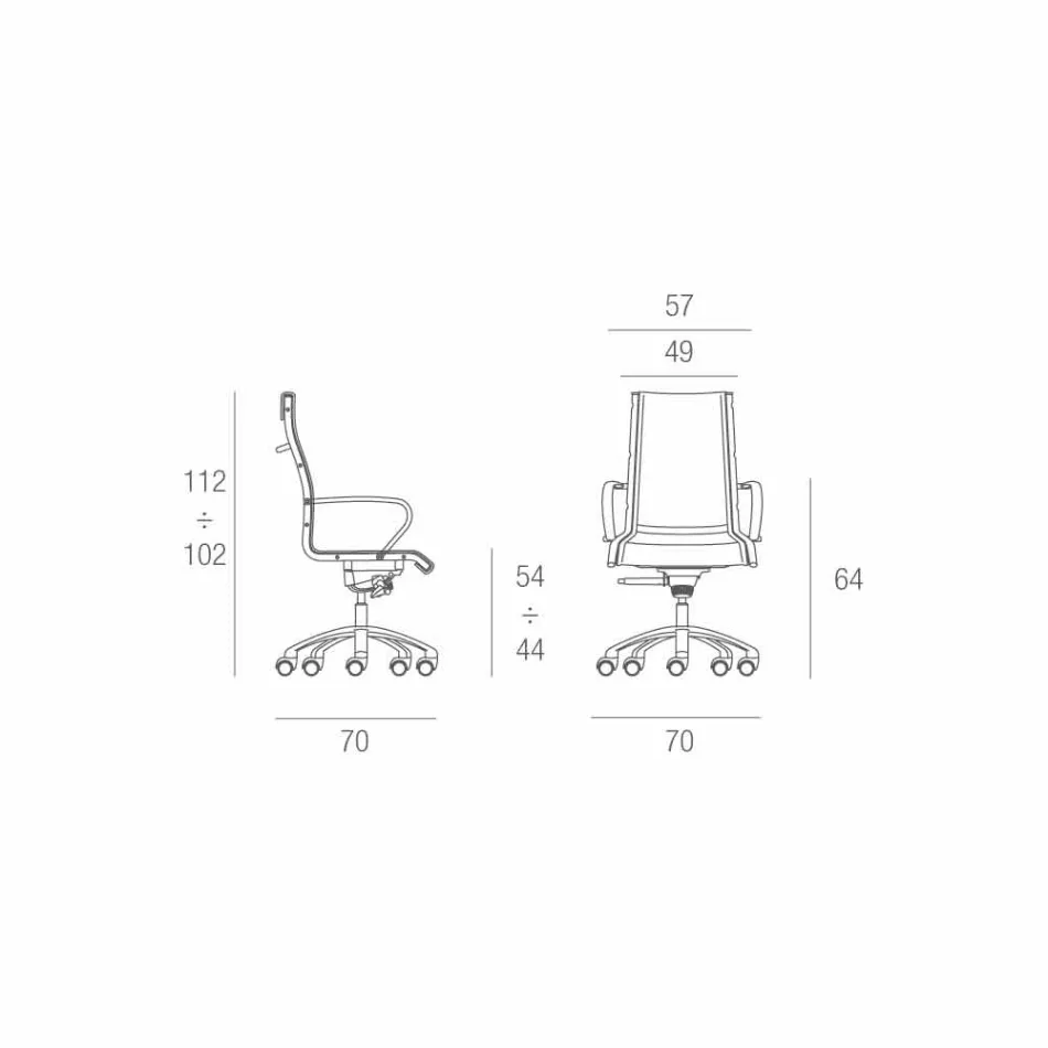 Design executive stol produceret i Italien i Agata netværk Viadurini