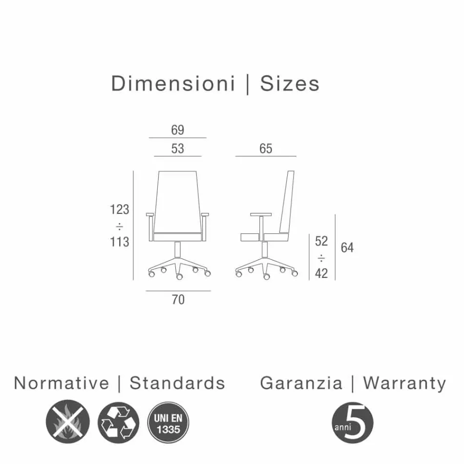 Executive stol i koskind Ada Angelo Pinaffo &amp; Gorgi Viadurini