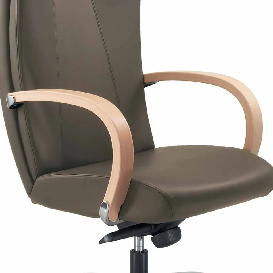 Executive stol ægte koskind moderne Ambra typen blomst Viadurini