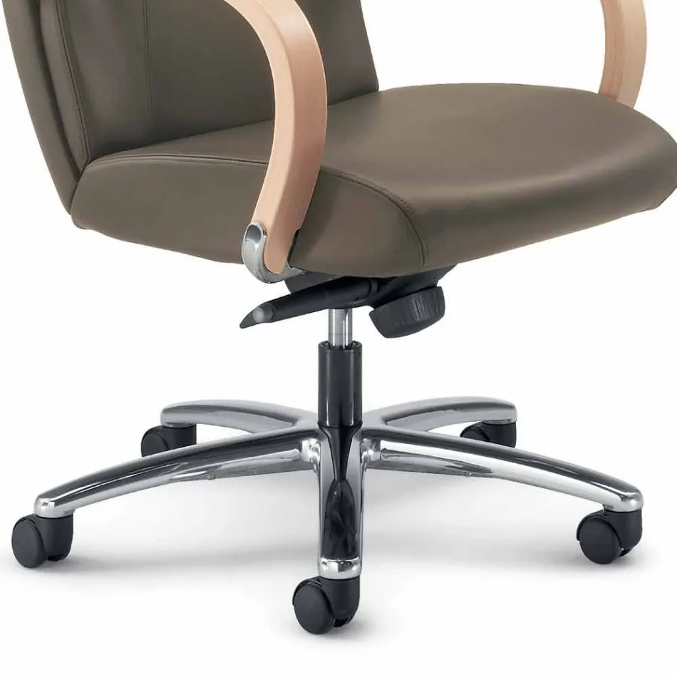 Executive stol ægte koskind moderne Ambra typen blomst Viadurini