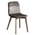 Elegant stol for moderne design i farvet fløjl og træ - Bizet