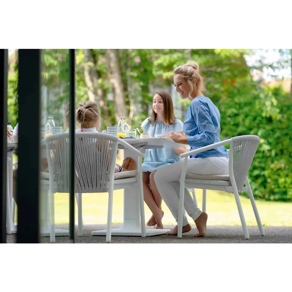 Udendørs stol med armlæn Stablet polstret H 78cm - Smart af Varaschin Viadurini