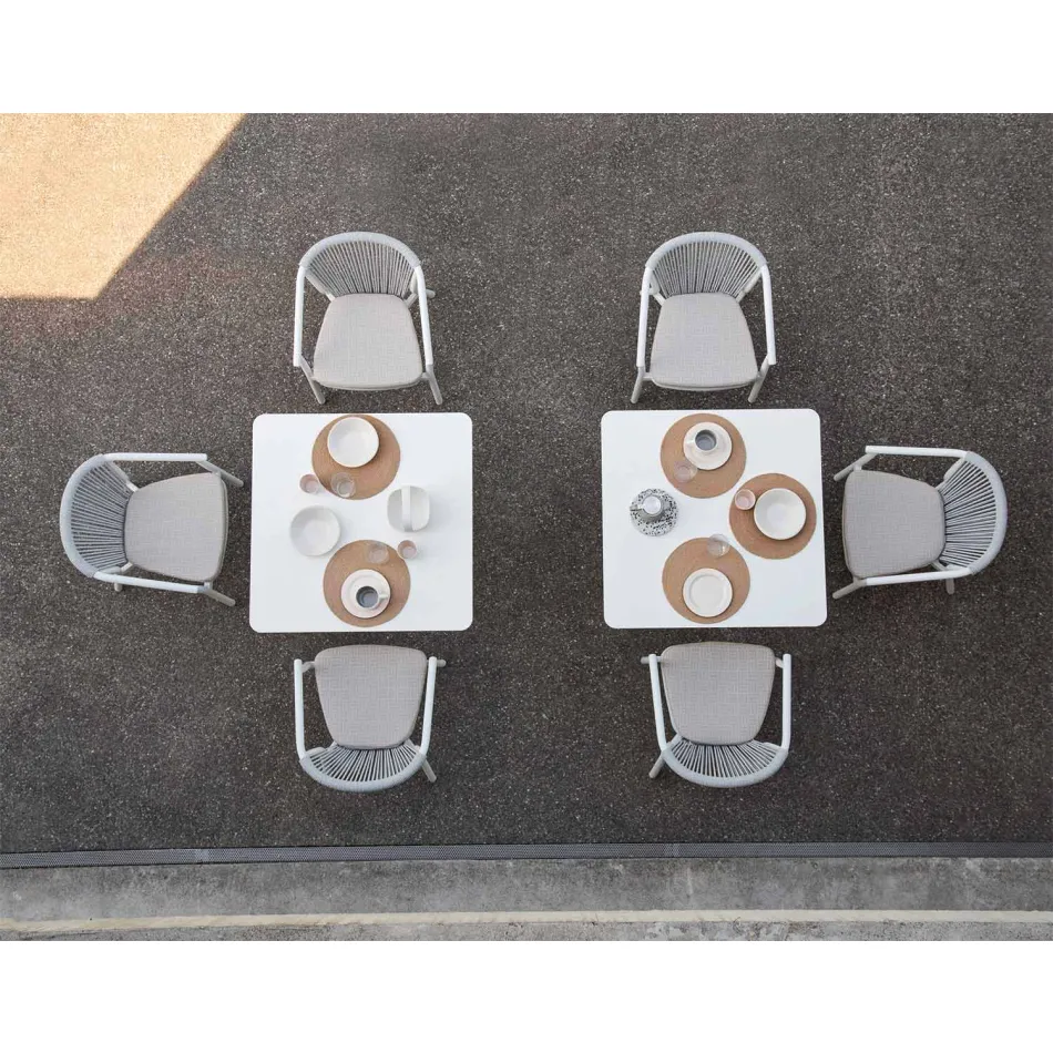 Udendørs stol med armlæn Stablet polstret H 78cm - Smart af Varaschin Viadurini