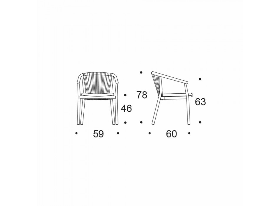 Udendørs stol med armlæn Stablet polstret H 78cm - Smart af Varaschin Viadurini