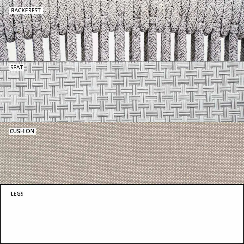 Udendørs stol med armlæn Stablet polstret H 78cm - Smart af Varaschin Viadurini