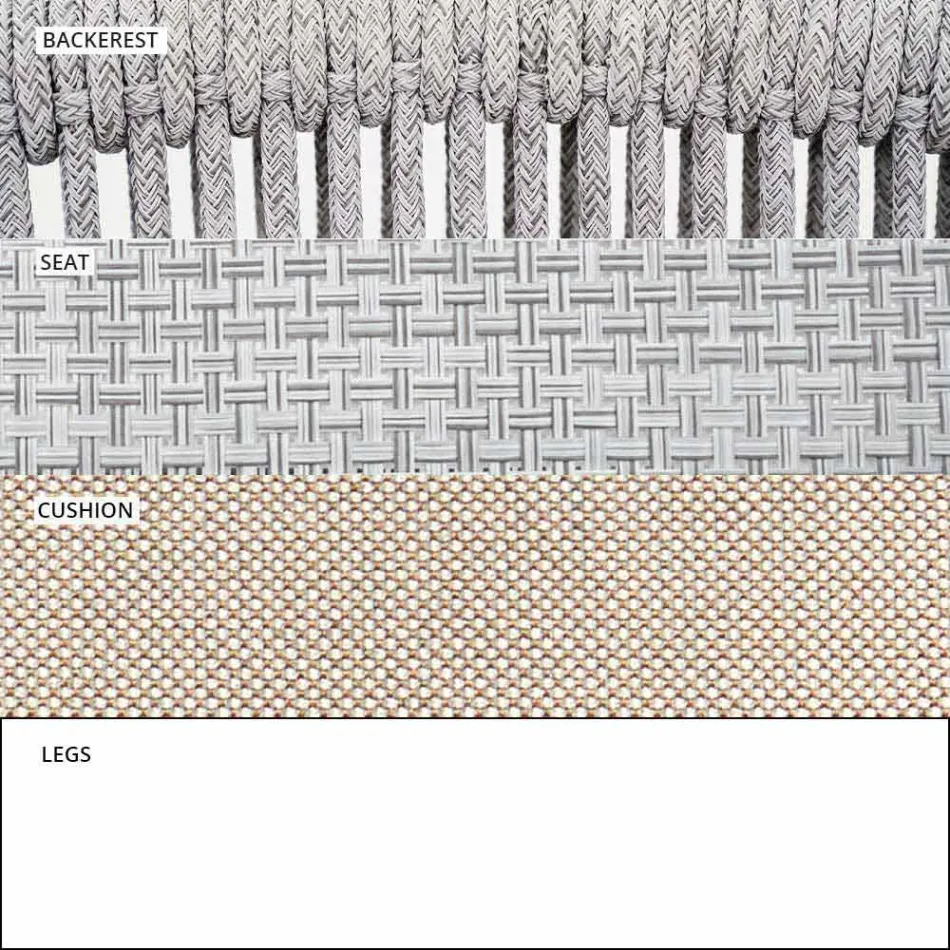 Stabelbar udendørs stol med polstret armlæn H 73cm - Smart af Varaschin Viadurini