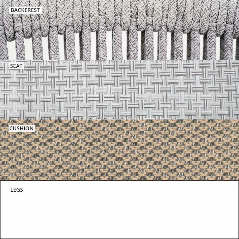 Stabelbar udendørs stol med polstret armlæn H 73cm - Smart af Varaschin Viadurini