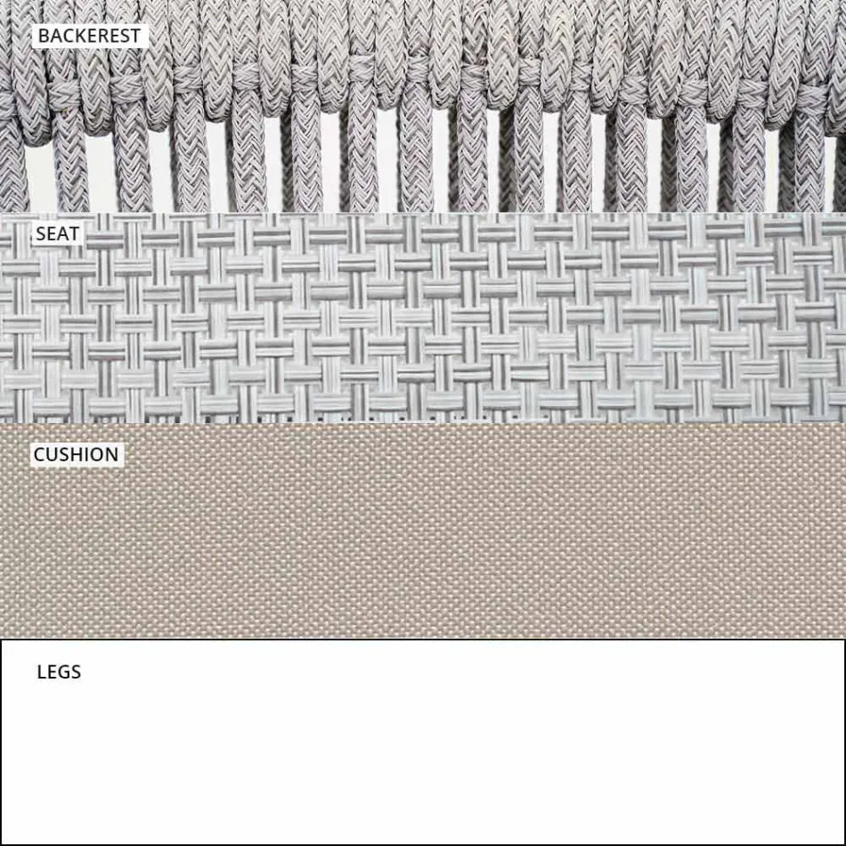 Stabelbar udendørs stol med polstret armlæn H 73cm - Smart af Varaschin Viadurini