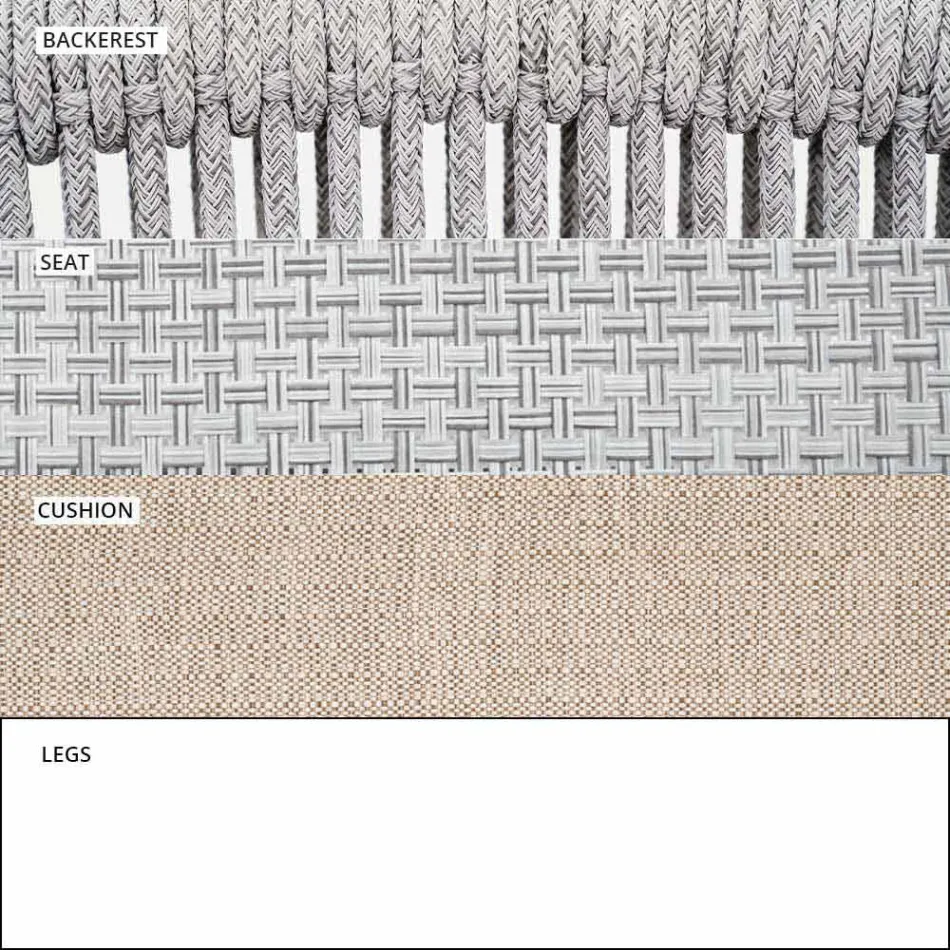 Stabelbar udendørs stol med polstret armlæn H 73cm - Smart af Varaschin Viadurini