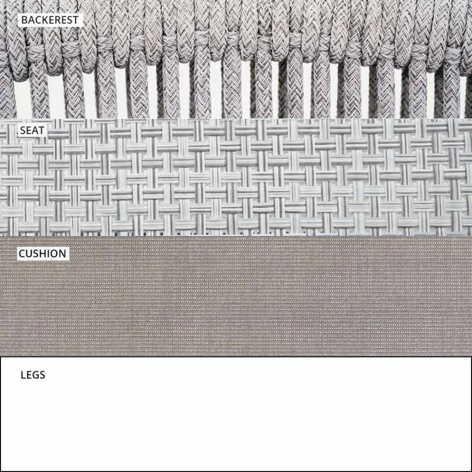 Stabelbar udendørs stol med polstret armlæn H 73cm - Smart af Varaschin Viadurini