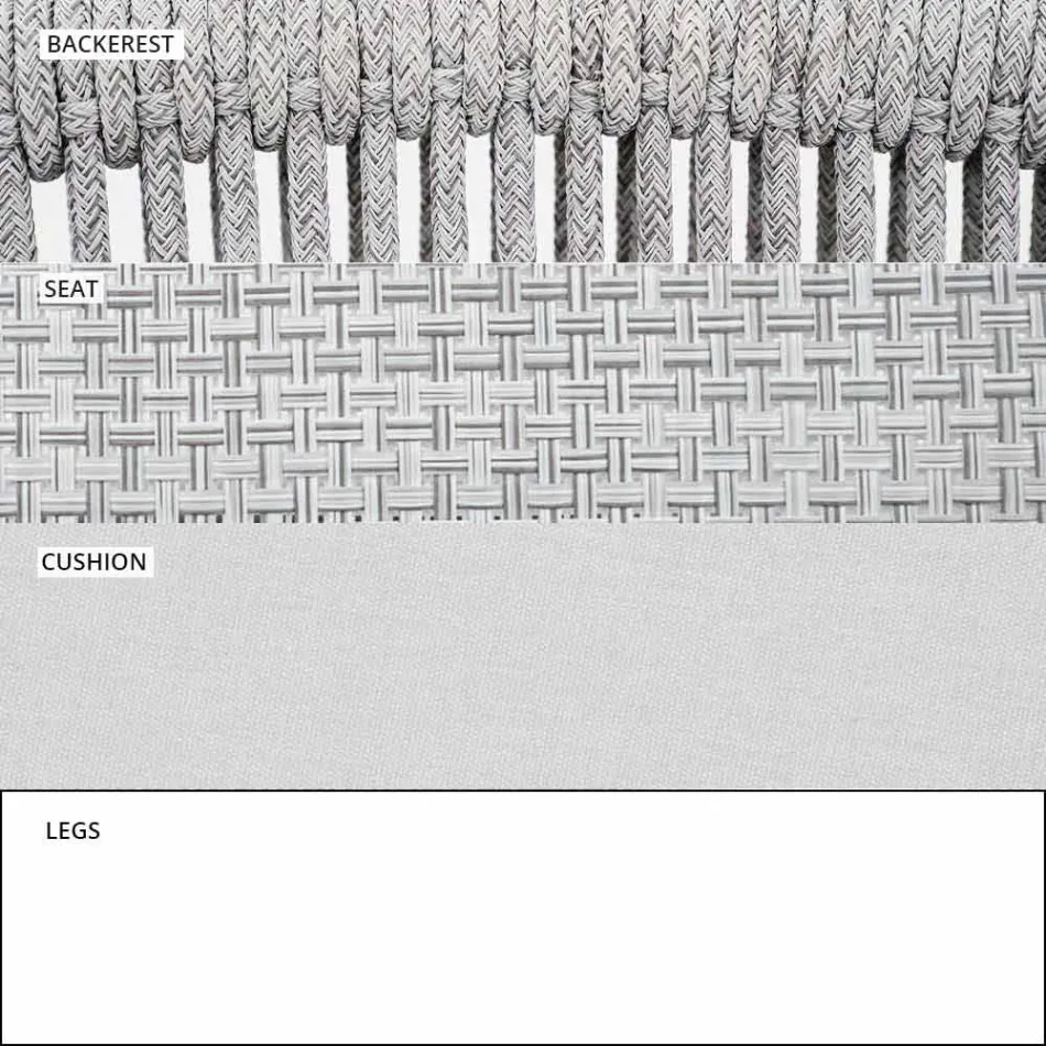 Stabelbar udendørs stol med polstret armlæn H 73cm - Smart af Varaschin Viadurini