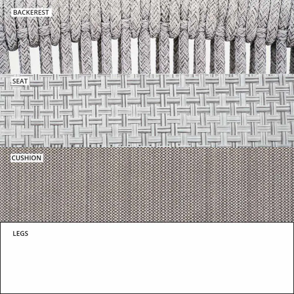 Stabelbar udendørs stol med polstret armlæn H 73cm - Smart af Varaschin Viadurini