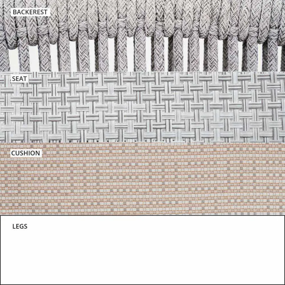 Stabelbar udendørs stol med polstret armlæn H 73cm - Smart af Varaschin Viadurini