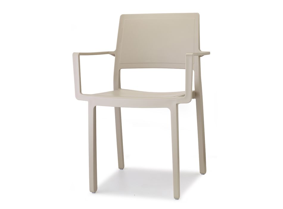 Technopolymer udendørs stol med armlæn Made in Italy 4 stk - Savesta Viadurini