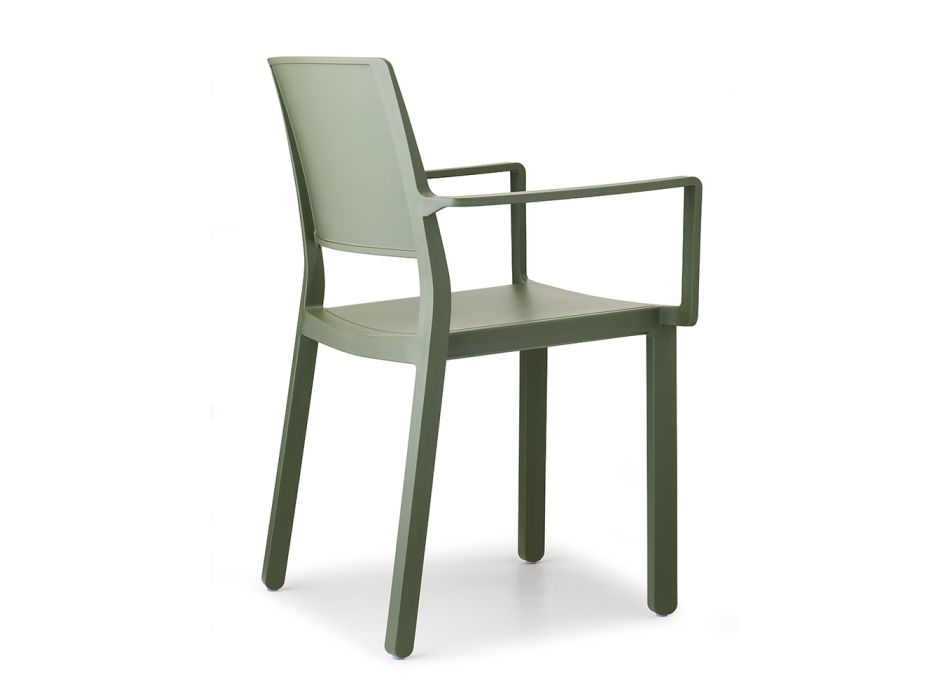 Technopolymer udendørs stol med armlæn Made in Italy 4 stk - Savesta Viadurini
