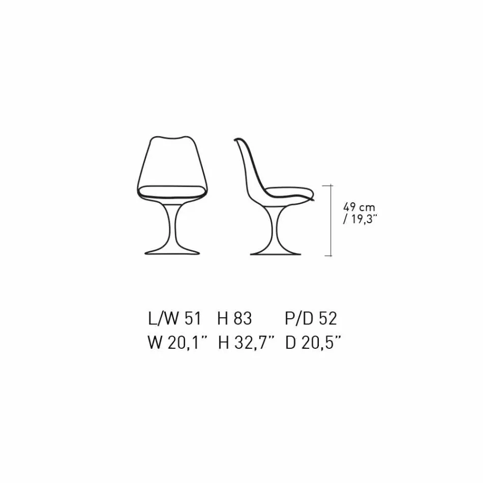 Drejestol i lakeret aluminium med lædersæde fremstillet i Italien - Cabiria Viadurini