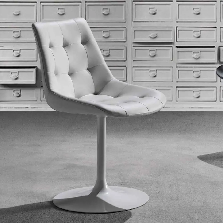 Drejestol, sæde i Ecoleather Capitonnè Processing - Aura Viadurini