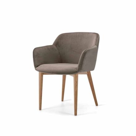 Polstret stol Ask base og stof eller læder sæde – Bardella Viadurini
