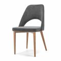 Polstret stol med base af asketræ lavet i Italien - Lorenza