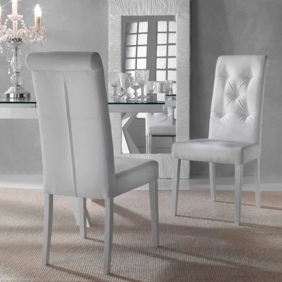 Polstret designstol, med Capitonnè Processing - Diana Viadurini