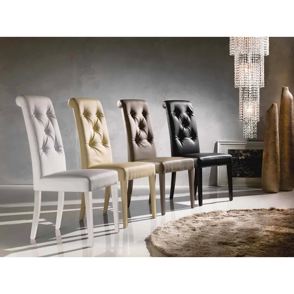 Polstret designstol, med Capitonnè Processing - Diana Viadurini