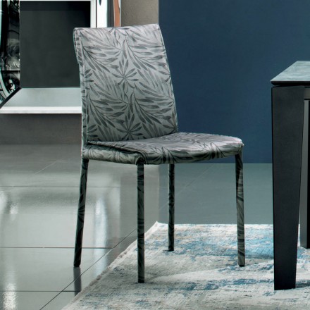 Polstret og stofpolstret stol lavet i Italien 4 stykker - Monnalisa Viadurini
