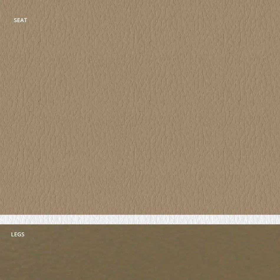 Polstret stålstol og imiteret lædersæde med hvid kant – Nirvana Viadurini