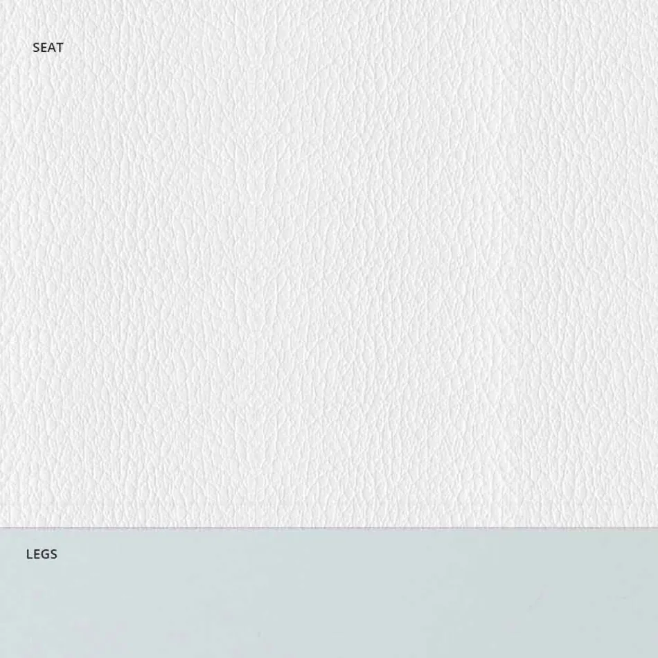 Polstret stålstol og imiteret lædersæde med hvid kant – Nirvana Viadurini