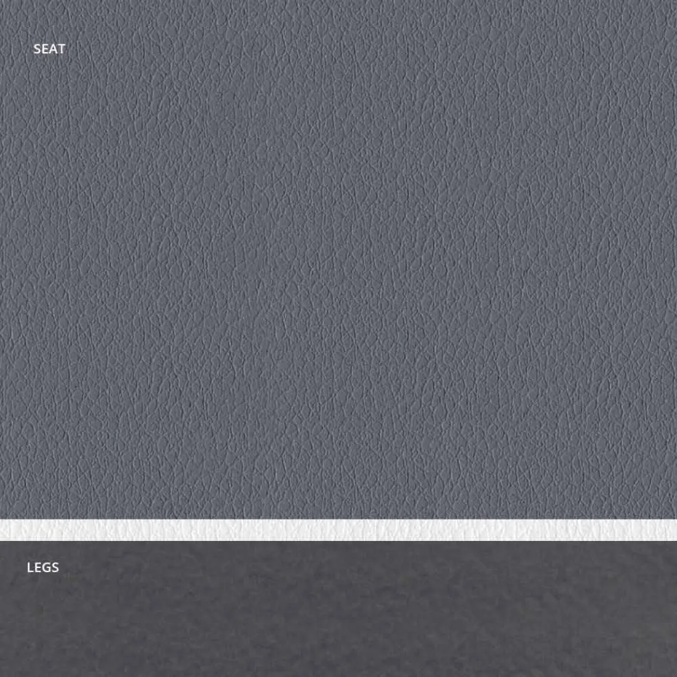 Polstret stålstol og imiteret lædersæde med hvid kant – Nirvana Viadurini