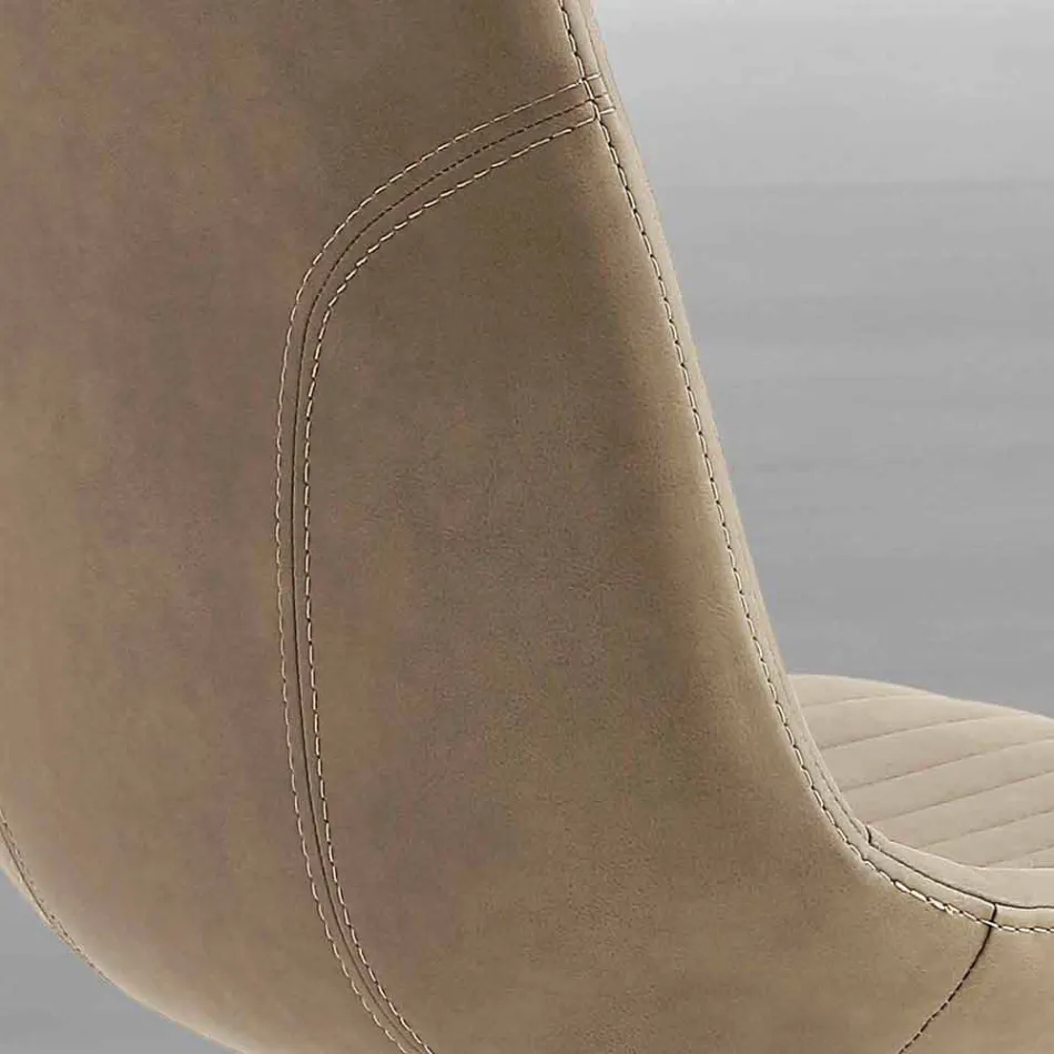 Polstret stol i øko nubuck og metal, moderne design, Taranto Viadurini
