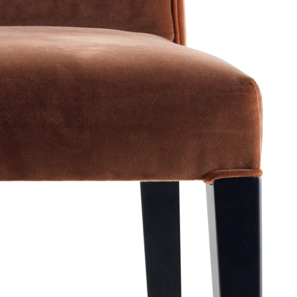 Polstret massivt træ stole Grilli Zarafa lavet i Italien, 2 stykker Viadurini